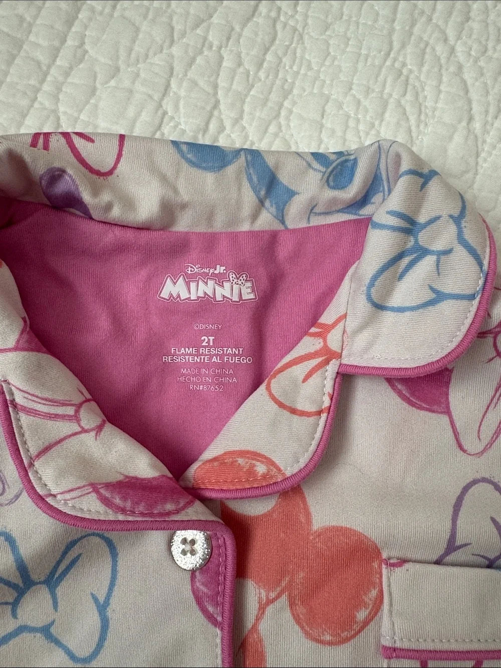 NWT Disney Jr Minnie Mouse 2pc pajama set